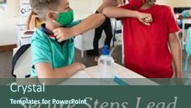  Presentation with children safety - PPT theme having composition-of-health-and-safety background and a ocean colored foreground