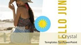  Presentation with hello june - Theme with composition-of-hello-june-text background and a blonde colored foreground