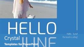  Presentation with hello june - PPT theme featuring composition-of-hello-june-text background and a teal colored foreground