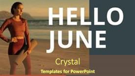  Presentation with hello june - Presentation consisting of composition-of-hello-june-text background and a tawny brown colored foreground