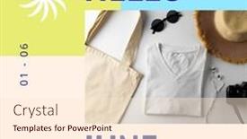  Presentation with hello june - Presentation theme having composition-of-hello-june-text background and a cream colored foreground