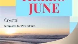  Presentation with hello june - Slides featuring composition-of-hello-june-text background and a light blue colored foreground