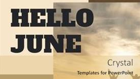  Presentation with hello june - Presentation theme having composition-of-hello-june-text background and a lemonade colored foreground