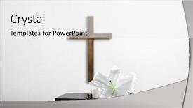  Presentation with holy bible - Presentation design consisting of composition of holy bible lily background and a white colored foreground