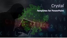  Presentation with global laptop - Presentation design having composition-of-hooded-hacker-using background and a wine colored foreground