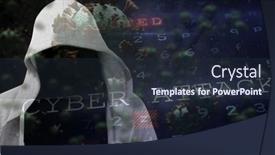  Presentation with cyber security - Cool new presentation with composition-of-hooded-hacker backdrop and a tawny brown colored foreground