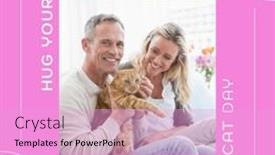  Presentation with hug - Presentation design with composition-of-hug-your-cat background and a lavender colored foreground