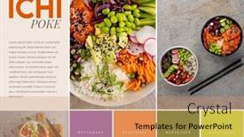  Presentation with lifestyle - Slide set consisting of composition-of-ichi-poke-text background and a coral colored foreground