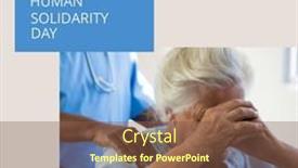  Presentation with empathy - PPT theme with composition-of-international-human-solidarity background and a tawny brown colored foreground