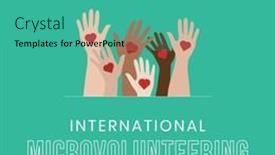  Presentation with international - Slide set consisting of composition-of-international-microvolunteering-day background and a teal colored foreground
