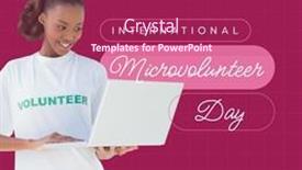  Presentation with volunteer - PPT theme having composition-of-international-microvolunteering-day background and a violet colored foreground