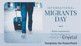  Presentation with international - PPT theme with composition-of-international-migrants-day background and a light blue colored foreground