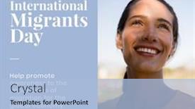  Presentation with international - PPT theme having composition-of-international-migrants-day background and a light blue colored foreground
