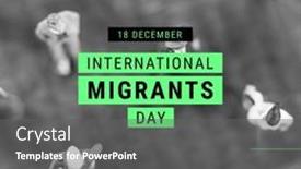  Presentation with diverse people - Presentation theme with composition-of-international-migrants-day background and a gray colored foreground