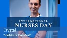  Presentation with male nurse - Presentation theme having composition-of-international-nurses-day background and a ocean colored foreground