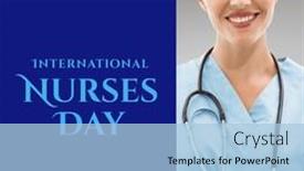  Presentation with international - Presentation theme enhanced with composition-of-international-nurses-day background and a light blue colored foreground