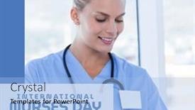  Presentation with international - Slide set consisting of composition-of-international-nurses-day background and a light blue colored foreground