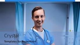  Presentation with male nurse - Presentation with composition-of-international-nurses-day background and a teal colored foreground