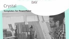  Presentation with diverse students - PPT theme consisting of composition-of-international-students-day background and a white colored foreground