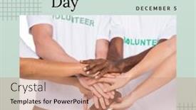  Presentation with empathy - Slide set having composition-of-international-volunteer-day background and a coral colored foreground