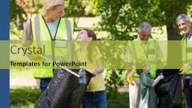  Presentation with plastic recycling - PPT theme enhanced with composition-of-international-volunteer-day background and a yellow colored foreground