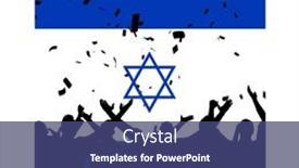  Presentation with david star - Presentation design enhanced with composition-of-israel-independence-day background and a ocean colored foreground