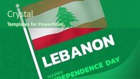  Presentation with independence day - PPT theme enhanced with composition-of-lebanon-independence-day and a ocean colored foreground