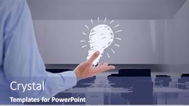  Presentation with light bulb - Slide deck with composition-of-lit-light-bulb background and a ocean colored foreground