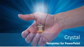  Presentation with light bulb or lightbulb - PPT theme with composition-of-lit-light-bulb background and a ocean colored foreground