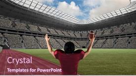  Presentation with football competition - Presentation design featuring composition-of-male-american-football background and a tawny brown colored foreground