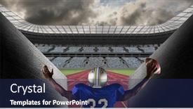  Presentation with football competition - Presentation design with composition-of-male-american-football background and a navy blue colored foreground