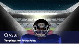  Presentation with football competition - Presentation design having composition-of-male-american-football background and a navy blue colored foreground