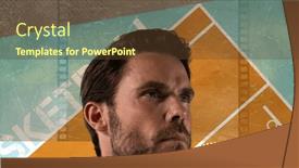  Presentation with basketball court - Presentation theme having composition-of-male-basketball-player background and a tawny brown colored foreground