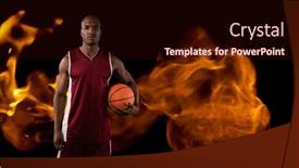  Presentation with flames - Presentation consisting of composition-of-male-basketball-player background and a wine colored foreground