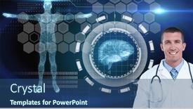  Presentation with digital image - Presentation theme with composition-of-male-doctor-over background and a ocean colored foreground