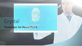  Presentation with digital identity - Slide set enhanced with composition-of-male-doctor-touching background and a arctic colored foreground