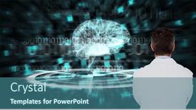 Presentation with brain medicine - PPT layouts enhanced with composition-of-male-doctor-using background and a ocean colored foreground
