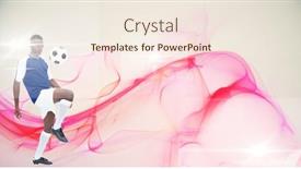  Presentation with football competition - Slide set having composition-of-male-football-player background and a cream colored foreground