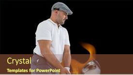  Presentation with golf - Slides enhanced with composition-of-male-golf-player background and a tawny brown colored foreground