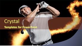  Presentation with golf - PPT layouts consisting of composition-of-male-golf-player background and a tawny brown colored foreground