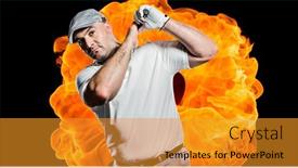  Presentation with golf - Slides with composition-of-male-golf-player background and a gold colored foreground
