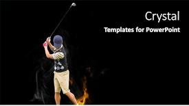  Presentation with flames - Presentation featuring composition-of-male-golf-player background and a black colored foreground