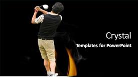 Presentation with flames - Presentation theme enhanced with composition-of-male-golf-player background and a black colored foreground