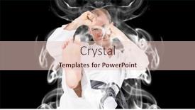  Presentation with artist - PPT theme enhanced with composition-of-male-martial-artist background and a lemonade colored foreground