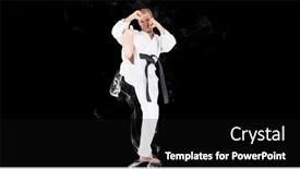 Presentation with artist - Presentation theme enhanced with composition-of-male-martial-karate background and a  colored foreground