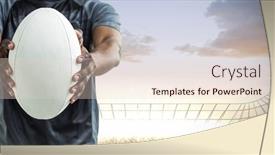  Presentation with rugby - PPT theme with composition-of-male-rugby-player background and a lemonade colored foreground