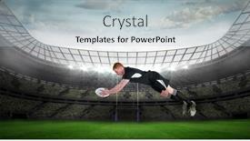  Presentation with rugby - PPT theme having composition-of-male-rugby-player background and a lemonade colored foreground