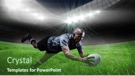  Presentation with rugby - Slides enhanced with composition-of-male-rugby-player background and a forest green colored foreground