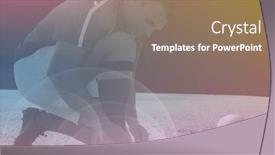  Presentation with active lifestyle - PPT theme enhanced with composition-of-male-rugby-player background and a gray colored foreground