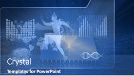  Presentation with data science - Audience pleasing presentation consisting of composition-of-man-running-dna backdrop and a teal colored foreground